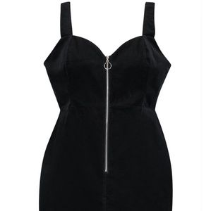 Cord Half-Zip Pinafore Dress